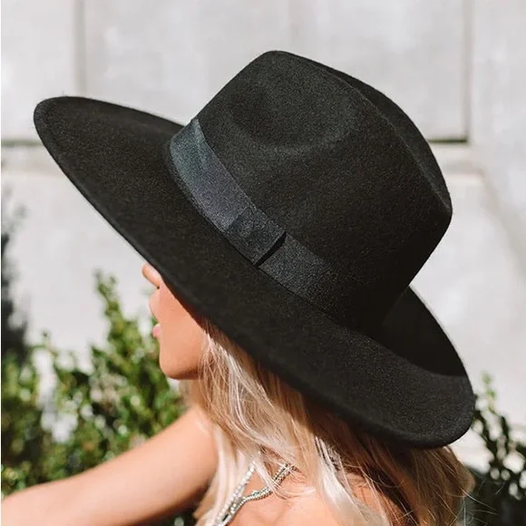 Accessories | Black Faux Suede Women Round Fedora Hats  display picture 3